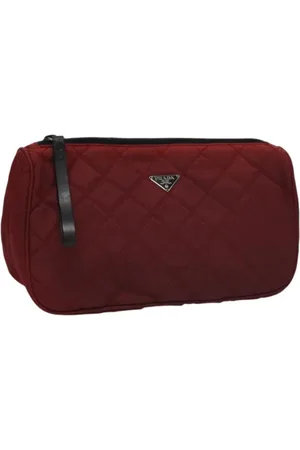 Prada Pre-owned, Dames, Rood, ONE Size, Nylon, Pre-owned Nylon pouches
