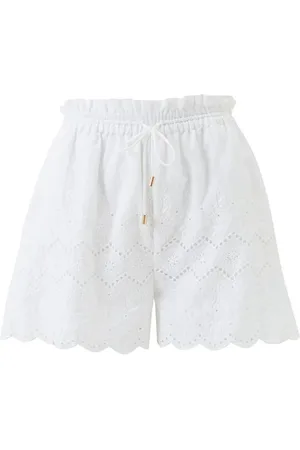 Melissa Odabash Korte broeken, Dames, Wit, S, Katoen, Witte Shorts met Trekkoord Taille van Katoen