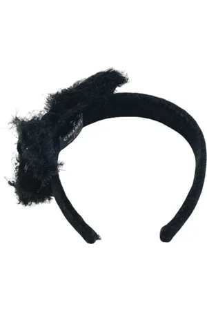 CHANEL Pre-owned, Dames, Zwart, ONE Size, Tweed, Pre-owned Fabric hair-accessories