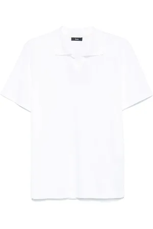 HERNO Tops, Heren, Wit, M, Katoen, Witte Katoenen Polokraag Trui