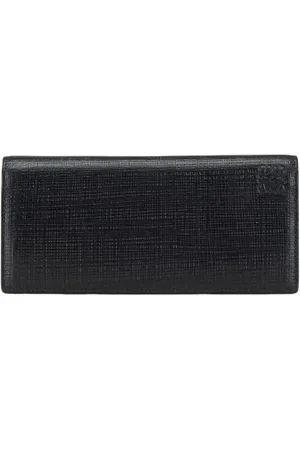 Loewe Pre-owned, Heren, Zwart, ONE Size, Leer, Tweedehands leren portemonnees