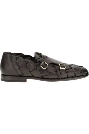 santoni Schoenen, Heren, Bruin, 41 EU, Geweven Weave Loafers