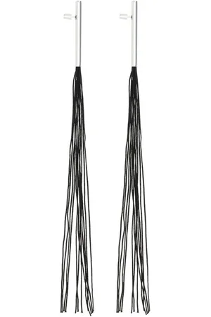 Jil Sander Accessoires, Dames, Zwart, ONE Size, Kwast Hanger Oorbellen
