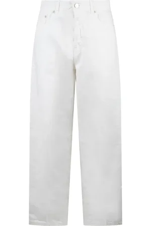 haikure Jeans, Dames, Wit, W25, Denim, Luxe Wide-Leg Straight Denim Jeans