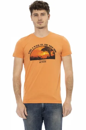 Trussardi Tops, Heren, Oranje, L, Casual korte mouw ronde hals T-shirt