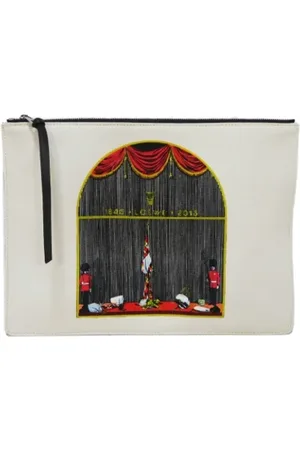 Loewe Pre-owned, Heren, Wit, ONE Size, Katoen, Pre-owned Cotton clutches