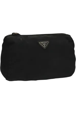 Prada Pre-owned, Dames, Zwart, ONE Size, Nylon, Pre-owned Nylon pouches