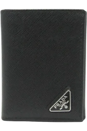 Prada Pre-owned, Dames, Zwart, ONE Size, Leer, Tweedehands leren portemonnees