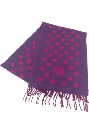 Loewe Pre-owned, Dames, Paars, ONE Size, Wol, Pre-owned Wool scarves