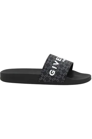 Givenchy Schoenen, Heren, Zwart, 45 EU, Monogram Slip-On Sandalen met Platte Zool
