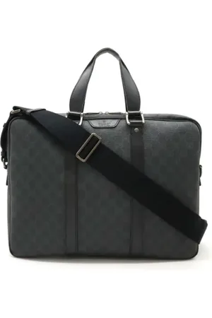 Gucci Pre-owned, Heren, Zwart, ONE Size, Leer, Tweedehands Canvas handtassen