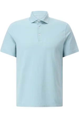 FEDELI Tops, Heren, Groen, L, Katoen, Jersey Poloshirt Klassieke Stijl