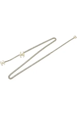 CHANEL Pre-owned, Dames, Grijs, ONE Size, Pre-owned Metal belts