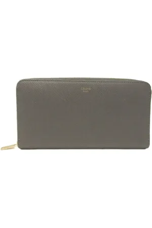 Céline Pre-owned, Dames, Grijs, ONE Size, Leer, Tweedehands leren portemonnees