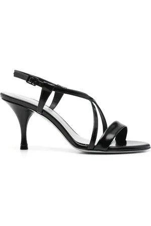 ROBERTO FESTA Schoenen, Dames, Zwart, 40 EU, Leer, Zwarte Leren Susan Sandalen Middelhoge Hak