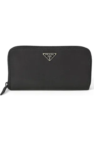 Prada Pre-owned, Dames, Zwart, ONE Size, Pre-owned Canvas wallets