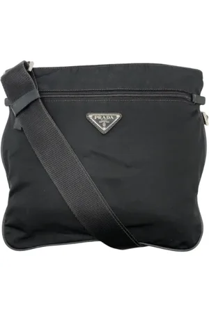 Prada Pre-owned, Heren, Zwart, ONE Size, Pre-owned Canvas crossbody-bags