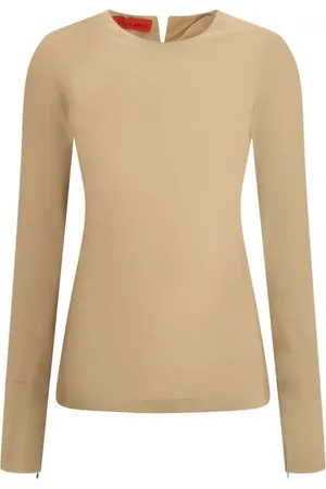 Thelatest Tops, Dames, , S, Katoen, Elegante Katoenen Longsleeve