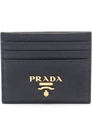 Prada Pre-owned, Dames, Zwart, ONE Size, Leer, Tweedehands leren portemonnees