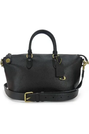 Coach Pre-owned, Dames, Zwart, ONE Size, Leer, Tweedehands leren handtassen