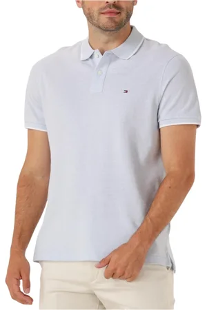 Tommy Hilfiger Tops, Heren, Blauw, XL, Linnen, Lichtblauwe Linnen Pique Polo Shirt