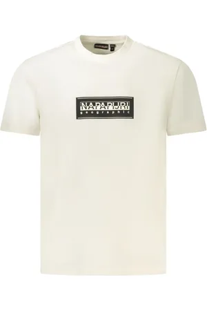 Napapijri Tops, Heren, Wit, S, Katoen, Witte Katoenen Heren T-Shirt