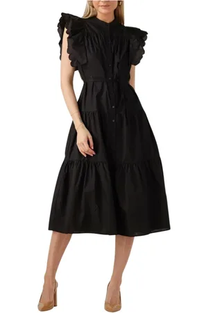 Object Kleedjes, Dames, Zwart, S, Denim, Chinna Lange Jurk voor Vrouwen
