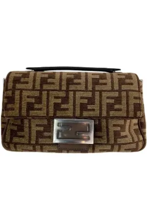 Fendi Pre-owned, Dames, Bruin, ONE Size, Katoen, Tweedehands Canvas handtassen