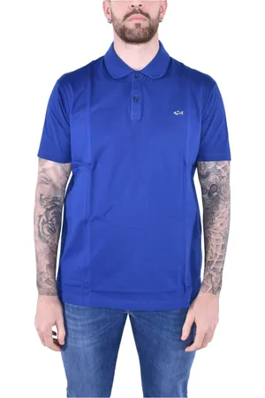 Paul & Shark Tops, Heren, Blauw, L, Katoen, Korte Mouw Katoenen Piqué Polo Shirt