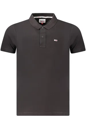 Tommy Hilfiger Tops, Heren, Zwart, M, Katoen, Zwarte Katoenen Heren Polo Shirt