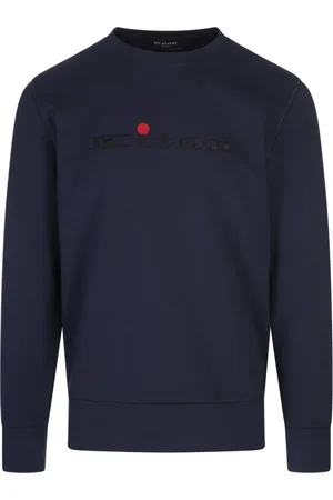 Kiton Sweatshirts & Hoodies, Heren, Blauw, M, Katoen, Blauw Katoen Elastaan Herenoverhemd