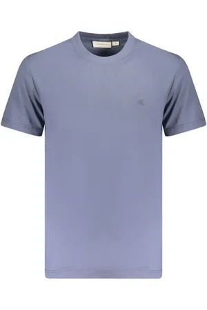 Calvin Klein Tops, Heren, Blauw, M, Katoen, Blauw Katoen Heren T-Shirt