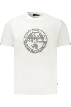 Napapijri Tops, Heren, Wit, XL, Katoen, Witte Katoenen Heren T-Shirt