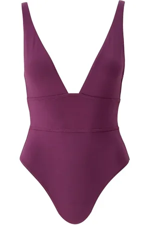 Melissa Odabash Badkleding, Dames, Rood, M, Caribbean Bordeaux Badpak V-hals SPF 50+