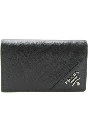 Prada Pre-owned, Dames, Zwart, ONE Size, Leer, Tweedehands leren portemonnees