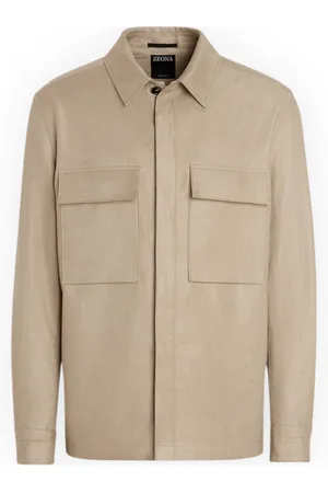 Ermenegildo Zegna Jassen, Heren, , L, Linnen, Linnen Overshirt