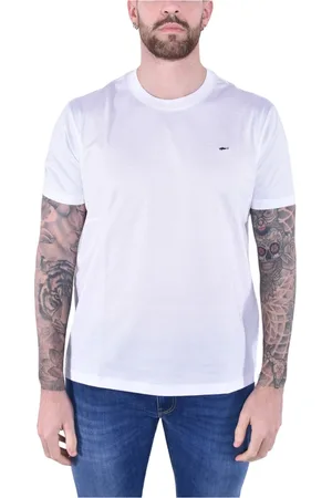 Paul & Shark Tops, Heren, Wit, 4Xl, Katoen, Korte mouwen katoenen jersey haai T-shirt