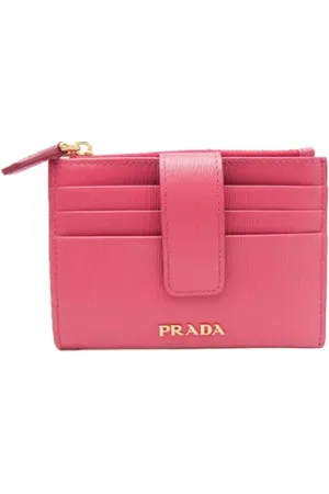 Prada Pre-owned, Dames, Roze, ONE Size, Leer, Tweedehands leren portemonnees