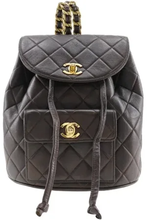CHANEL Pre-owned, Dames, Bruin, ONE Size, Leer, Pre-owned Leather backpacks