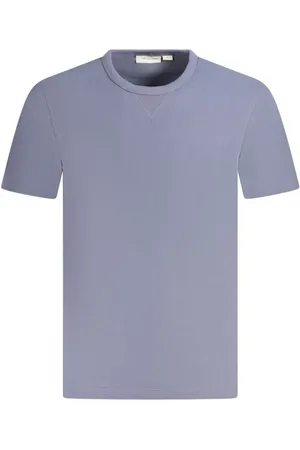 Calvin Klein Tops, Heren, Blauw, XL, Katoen, Blauw Katoenen T-shirt met Logo