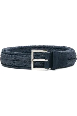 Orciani Accessoires, Heren, Blauw, 105 CM, Leer, Blauwe Leren Tas
