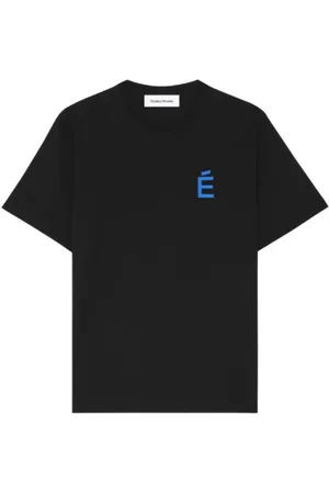 Etudes Tops, Heren, Zwart, S, Katoen, Logo Print Zwarte T-shirts en Polo