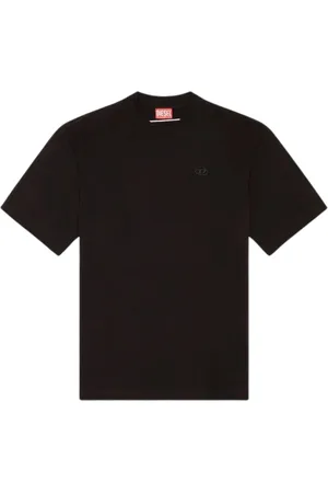 Diesel Tops, Heren, Zwart, L, Katoen, Oval Logo T-shirt Deep/