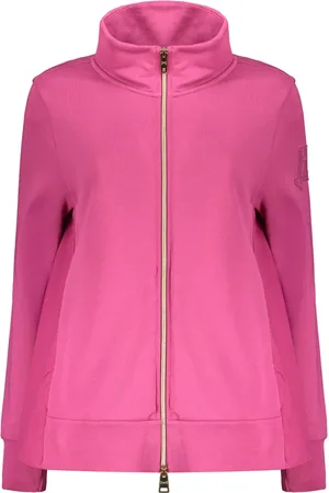 HERNO Sweatshirts & Hoodies, Dames, Paars, S, Katoen, Katoenen Sweatshirt Met Opstaande Kraag Zakken