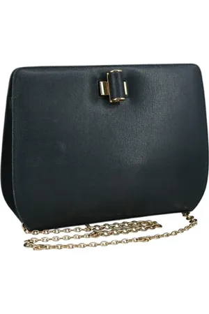 Salvatore Ferragamo Pre-owned, Dames, Blauw, ONE Size, Leer, Tweedehands leren schoudertassen