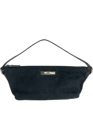 Gucci Pre-owned, Dames, Zwart, ONE Size, Leer, Tweedehands Canvas handtassen