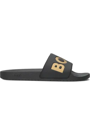 HUGO BOSS Schoenen, Heren, Zwart, 40 EU, Linnen, Stijlvolle herenslippers Aryeh