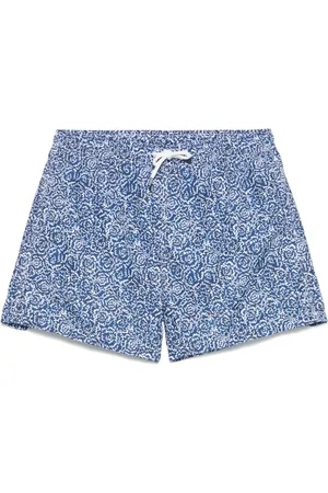 FEDELI Badkleding, Heren, Blauw, M, Polyester, Blauw Polyester Modieuze Overhemd