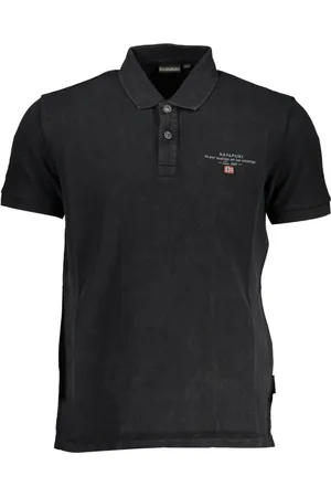 Napapijri Tops, Heren, Zwart, L, Katoen, Zwarte Polo Shirt Moderne Man