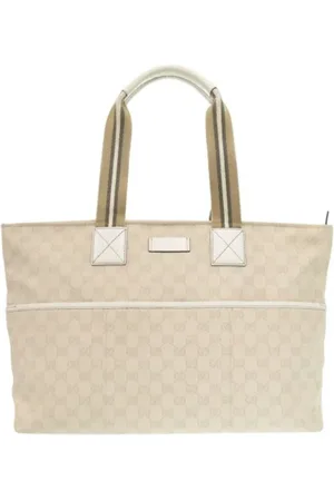Gucci Pre-owned, Dames, Wit, ONE Size, Tweedehands Canvas handtassen